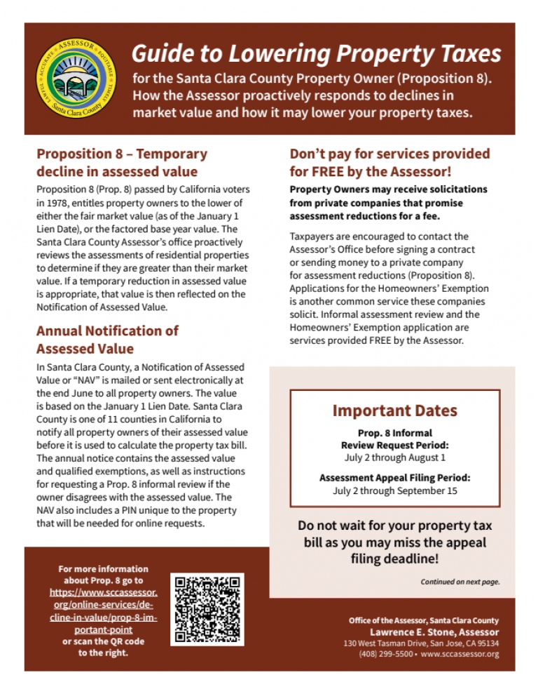 Guide to Lowering Property Taxes (Prop. 8)